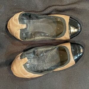 Loft Black Toe Cap Flats